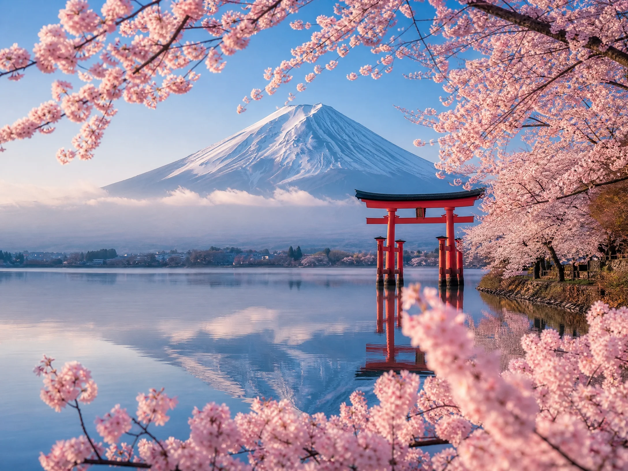 日本富士山樱花